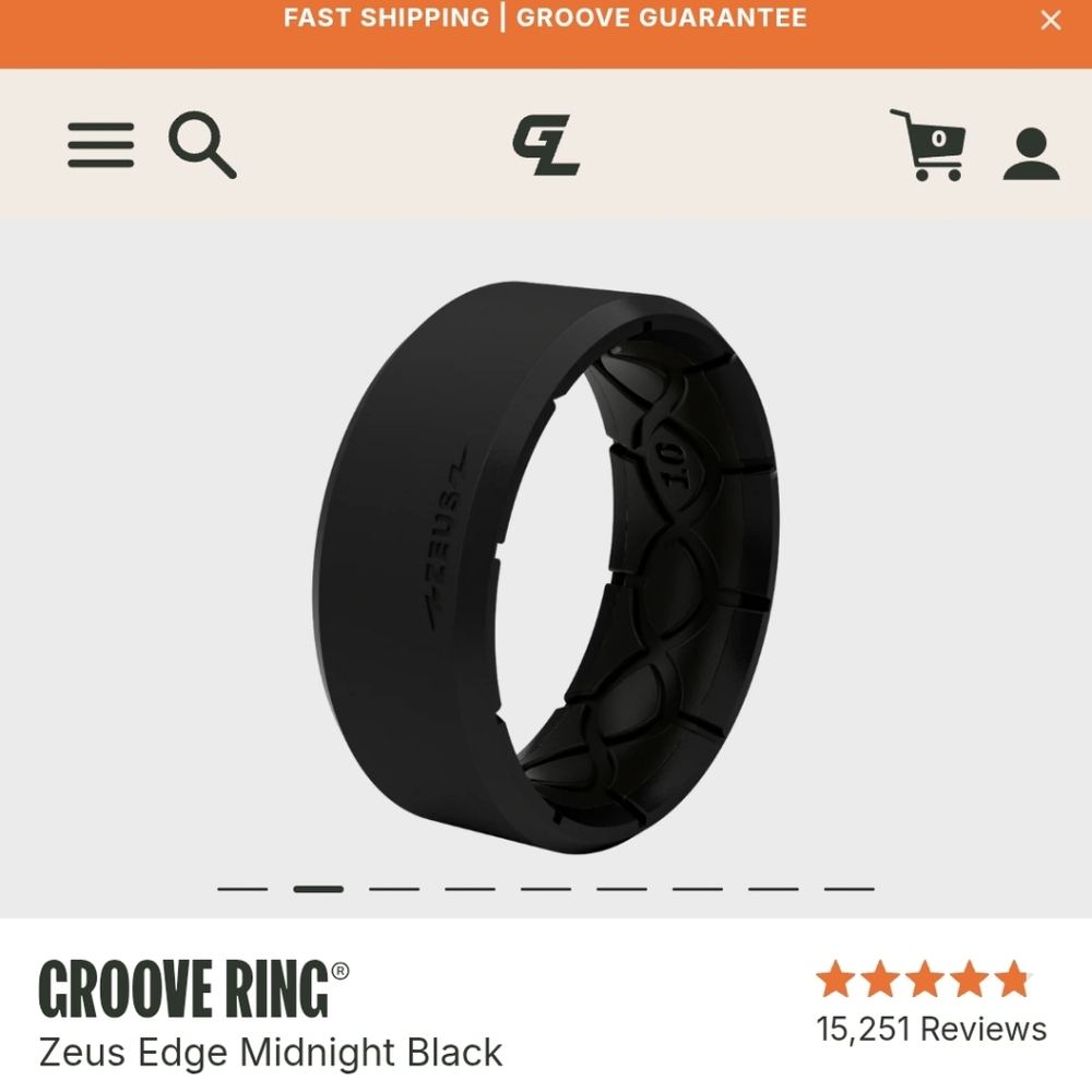 Groove Ring Zeus Edge Midnight Black size 8